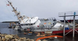 vandalized coast guard vessel submerged