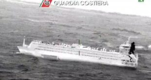 disabled livestock carrier in a storm