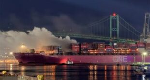 containership on fire