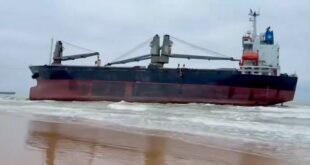 cargo ship aground in Turkey