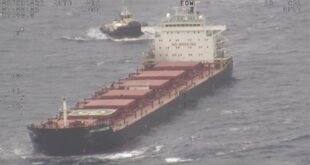 bulker at sea with engine troubles