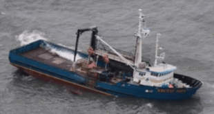 Arctic Sea aground on St. George (USCG)