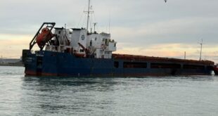 vessel damaged in attack towed to port