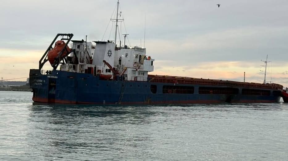 vessel damaged in attack towed to port