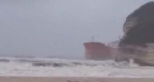 abandoned tanker washing ashore
